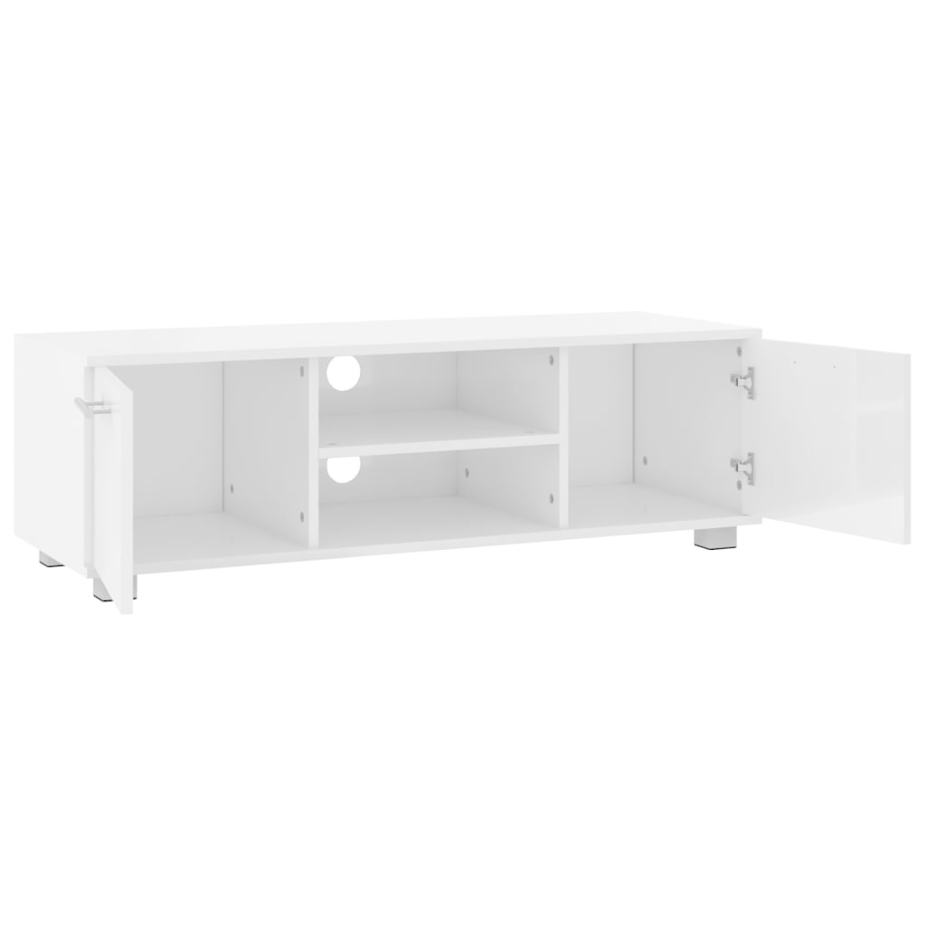 Tv-meubel 110x40x35 cm bewerkt hout hoogglans wit