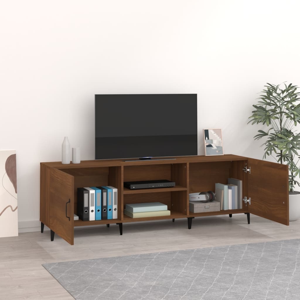 Tv-meubel 150x30x50 cm bewerkt hout bruineikenkleurig