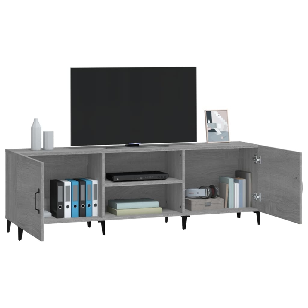 Tv-meubel 150x30x50 cm bewerkt hout grijs sonoma eikenkleurig
