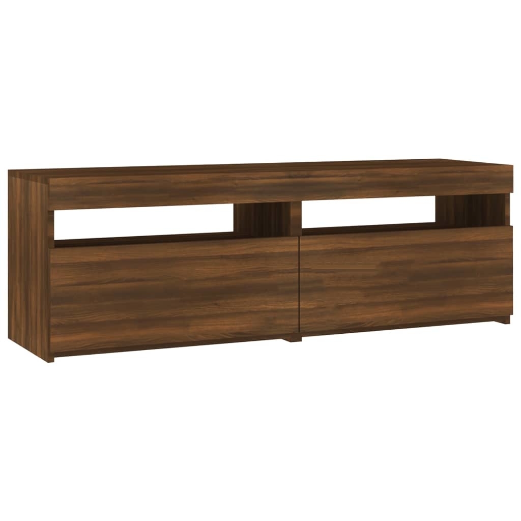 Tv-meubel met LED-verlichting 120x35x40 cm bruineikenkleurig
