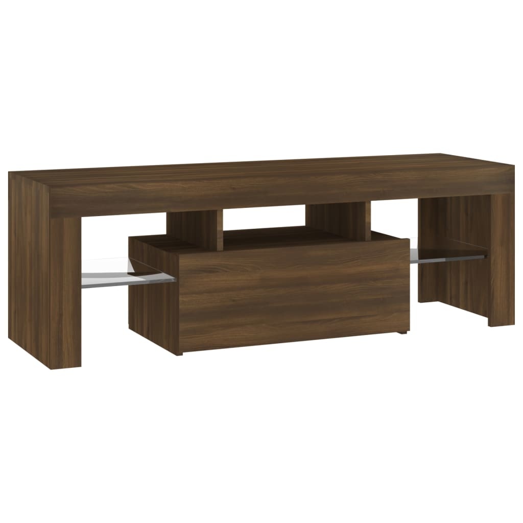 Tv-meubel met LED-verlichting 120x35x40 cm bruineikenkleurig