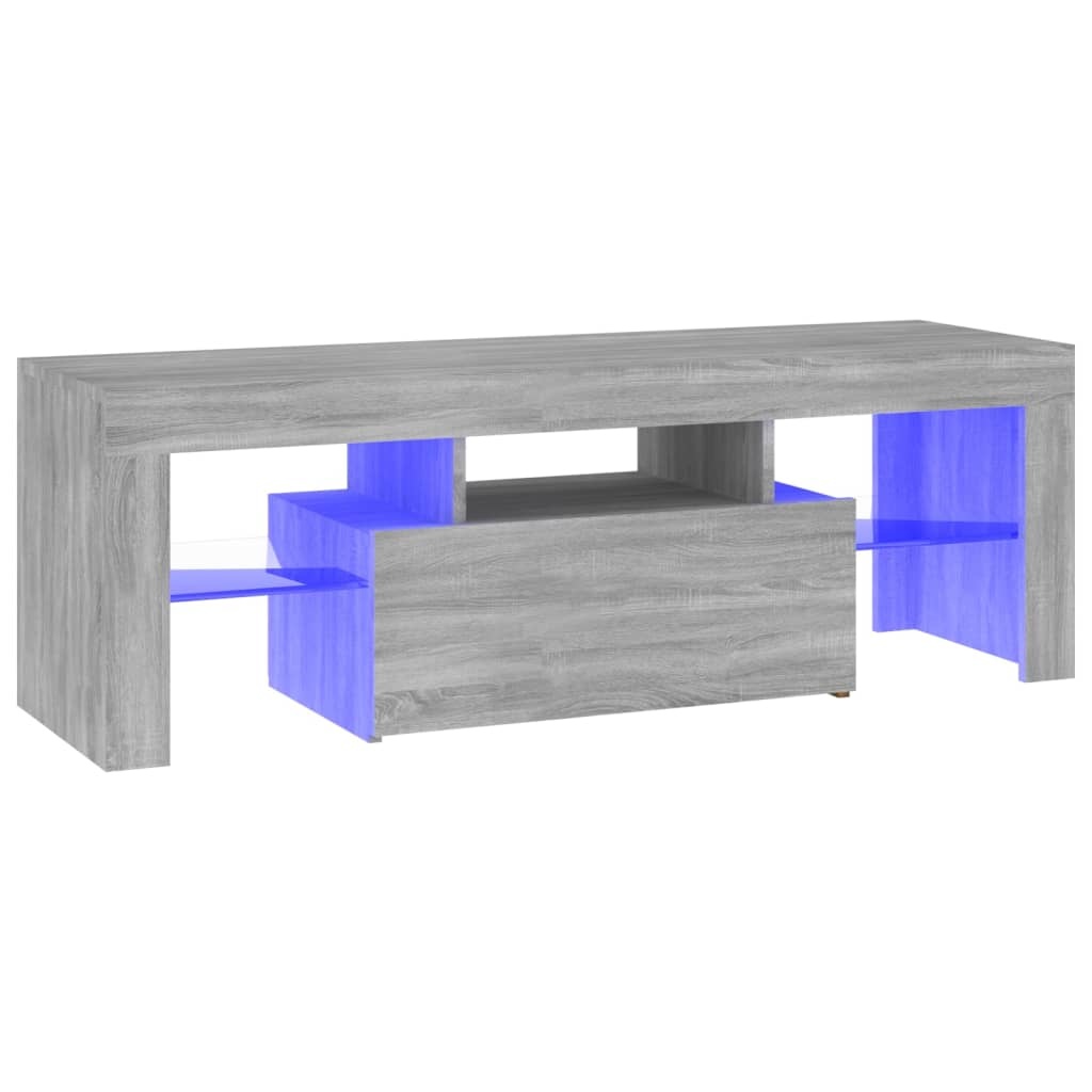 Tv-meubel met LED-verlichting 120x35x40 cm grijs sonoma eiken