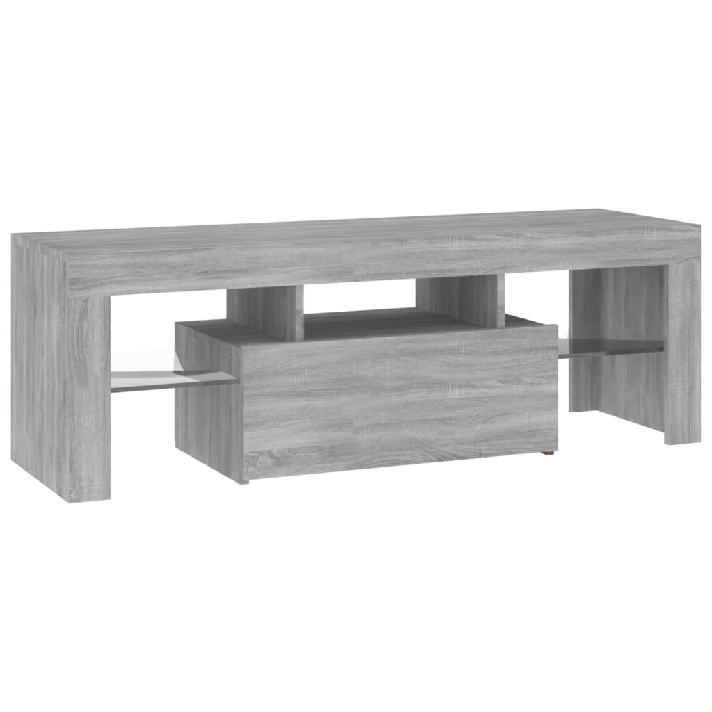 Tv-meubel met LED-verlichting 120x35x40 cm grijs sonoma eiken