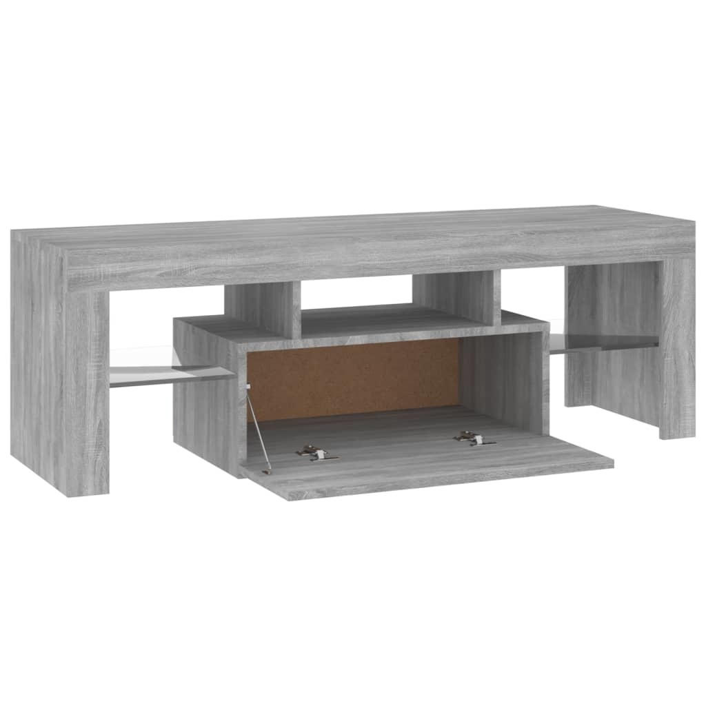 Tv-meubel met LED-verlichting 120x35x40 cm grijs sonoma eiken