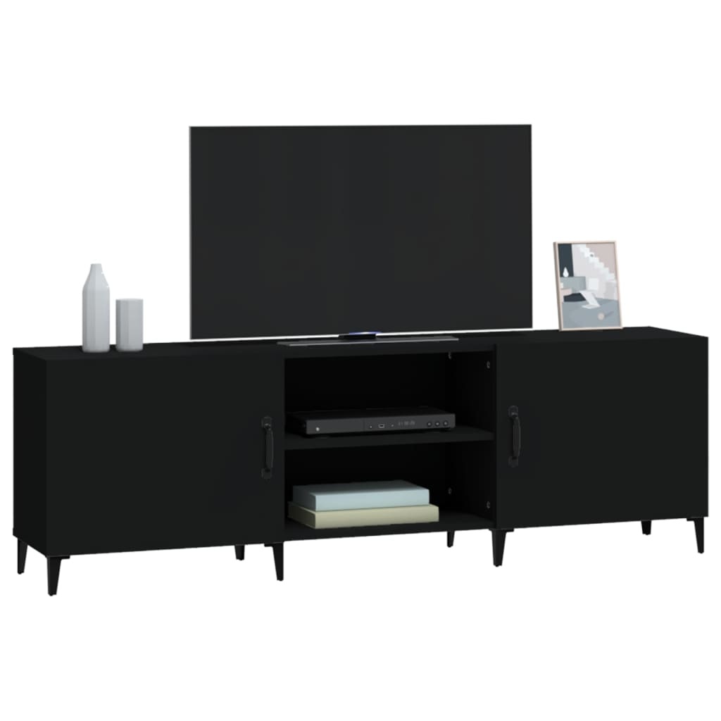 Tv-meubel 150x30x50 cm bewerkt hout zwart