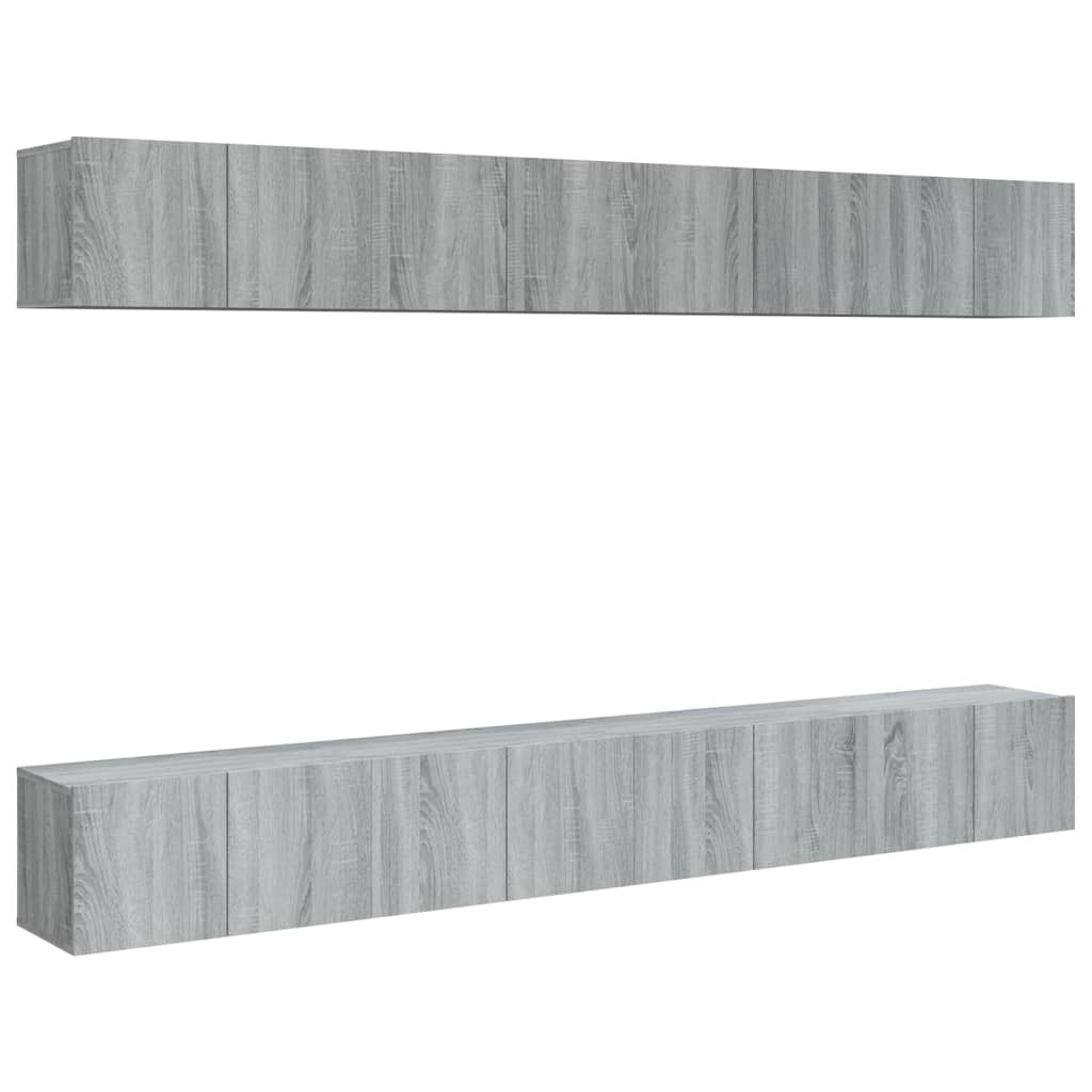 Tv-meubelen 8 st 60x30x30 cm bewerkt hout grijs sonoma eiken