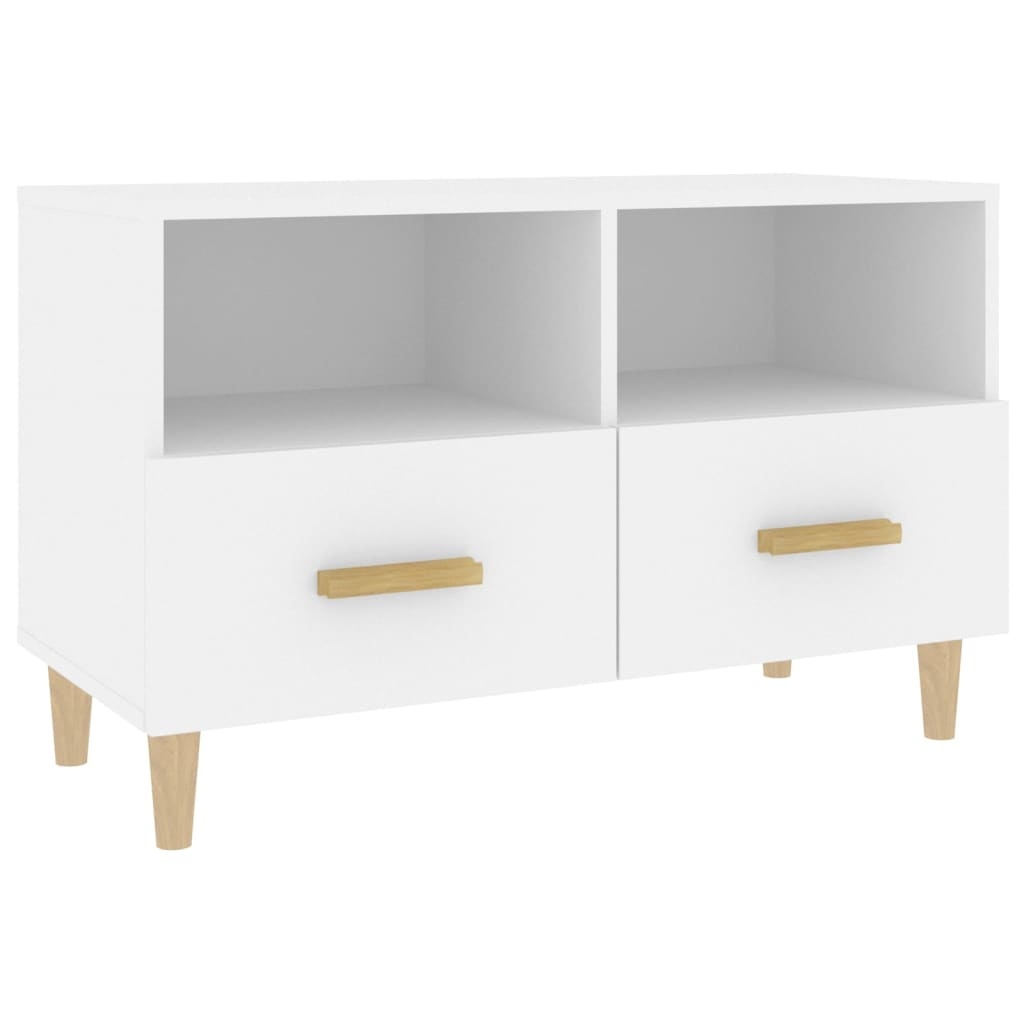 Tv-meubel 80x36x50 cm bewerkt hout wit