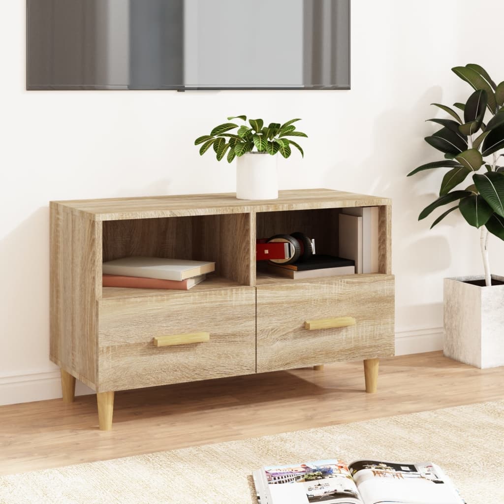 Tv-meubel 80x36x50 cm bewerkt hout sonoma eiken