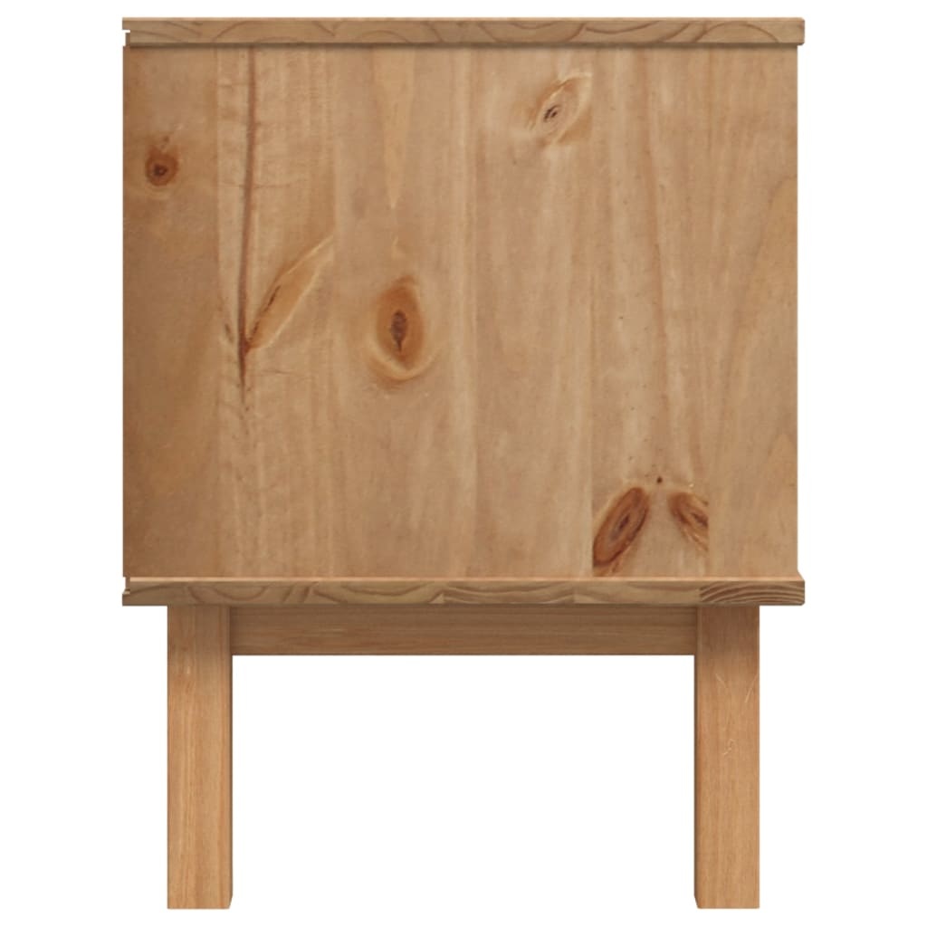 Tv-meubel OTTA 113,5x43x57 cm massief grenenhout bruin en wit