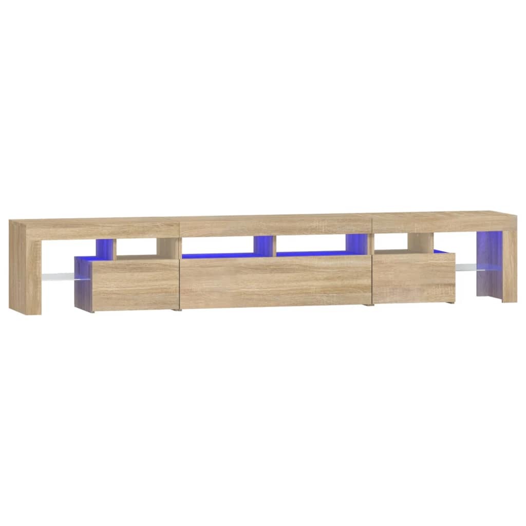 Tv-meubel met LED-verlichting 230x36,5x40cm sonoma eikenkleurig
