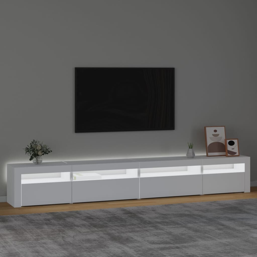 Tv-meubel met LED-verlichting 270x35x40 cm wit