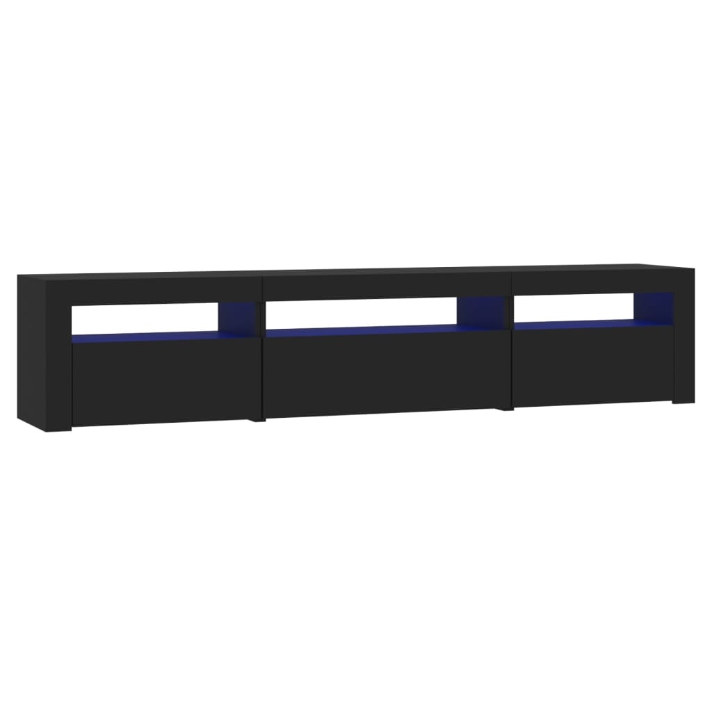 Tv-meubel met LED-verlichting 195x35x40 cm zwart