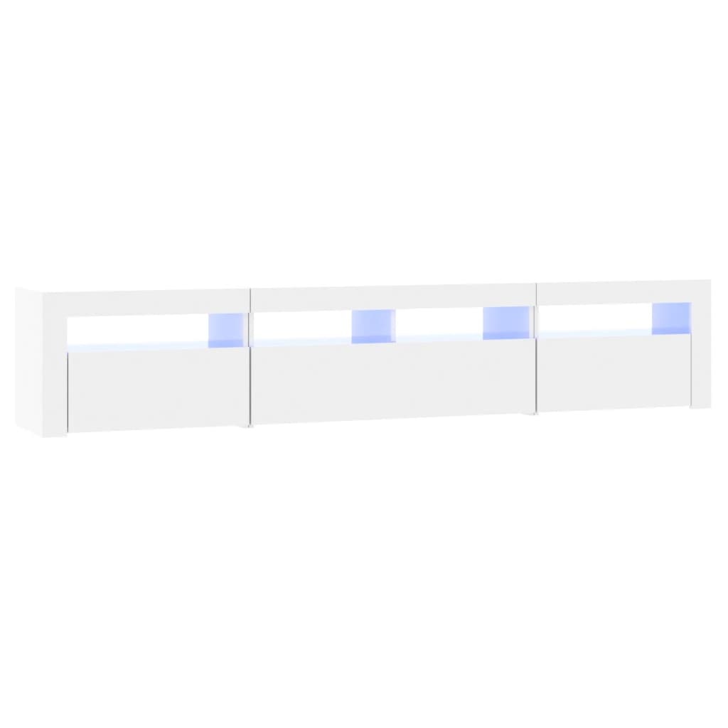 Tv-meubel met LED-verlichting 210x35x40 cm hoogglans wit