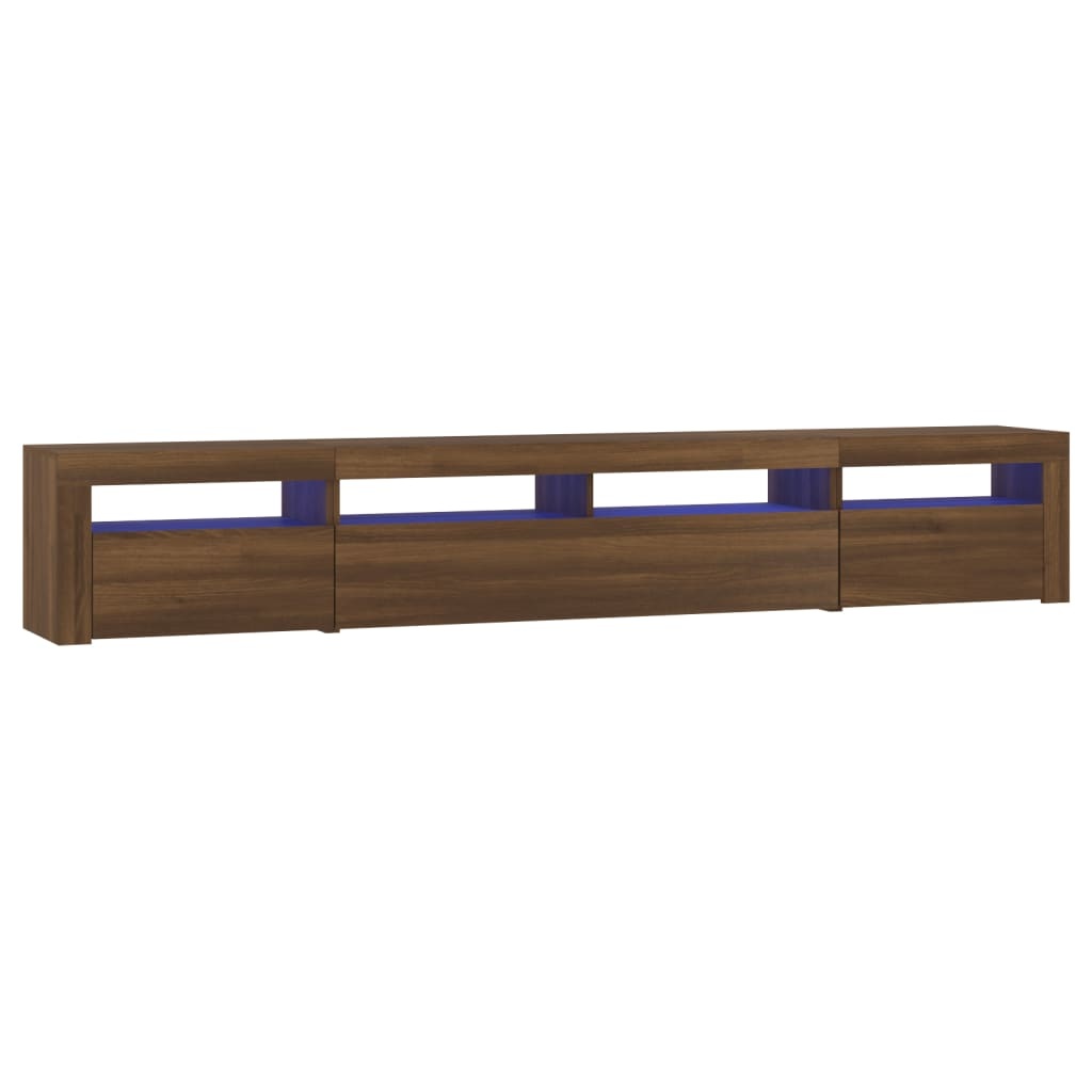 Tv-meubel met LED-verlichting 240x35x40 cm bruineikenkleurig