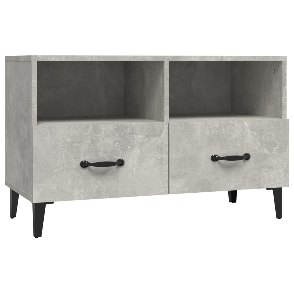 Tv-meubel 80x36x50 cm bewerkt hout betongrijs