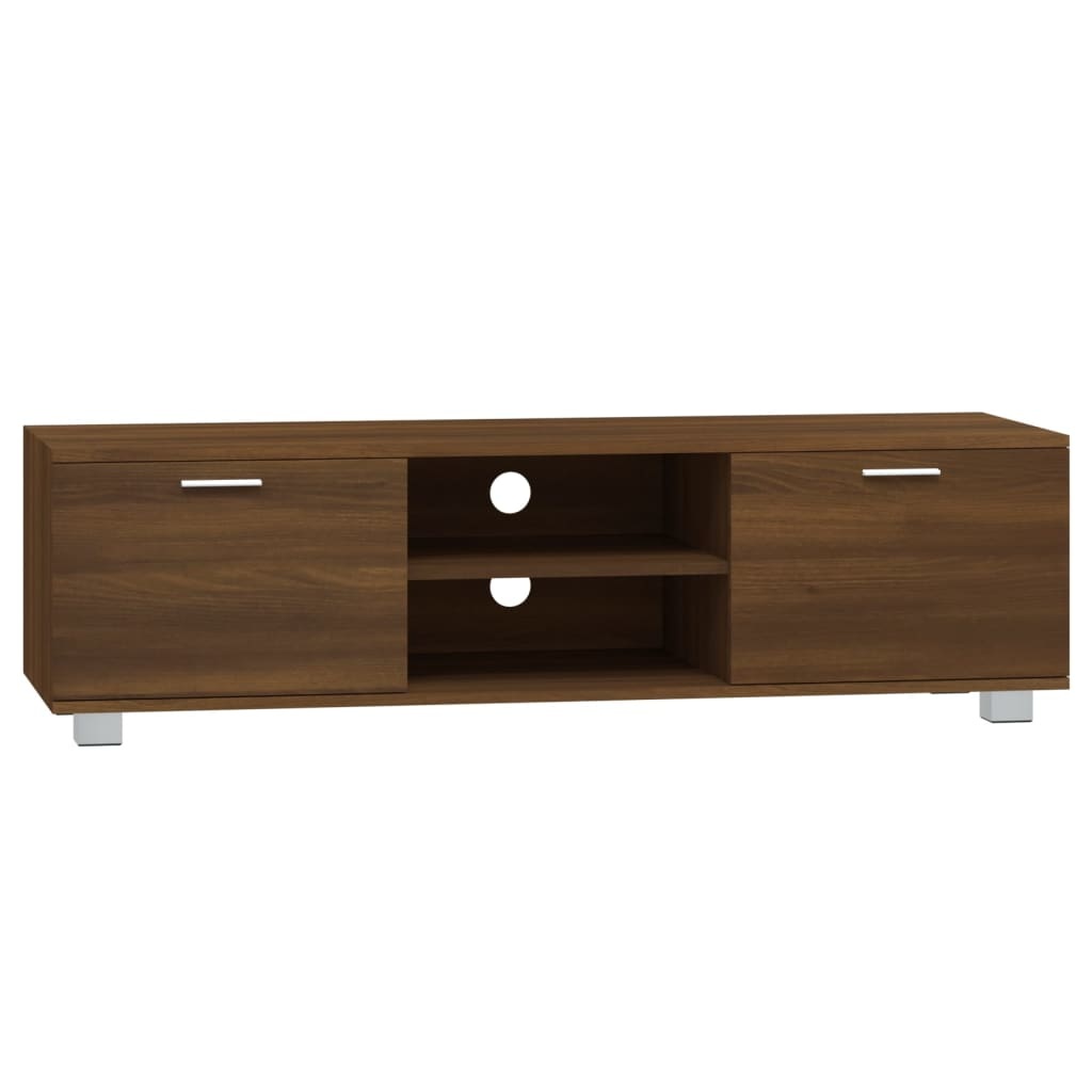 Tv-meubel 140x40,5x35 cm bewerkt hout bruineikenkleurig