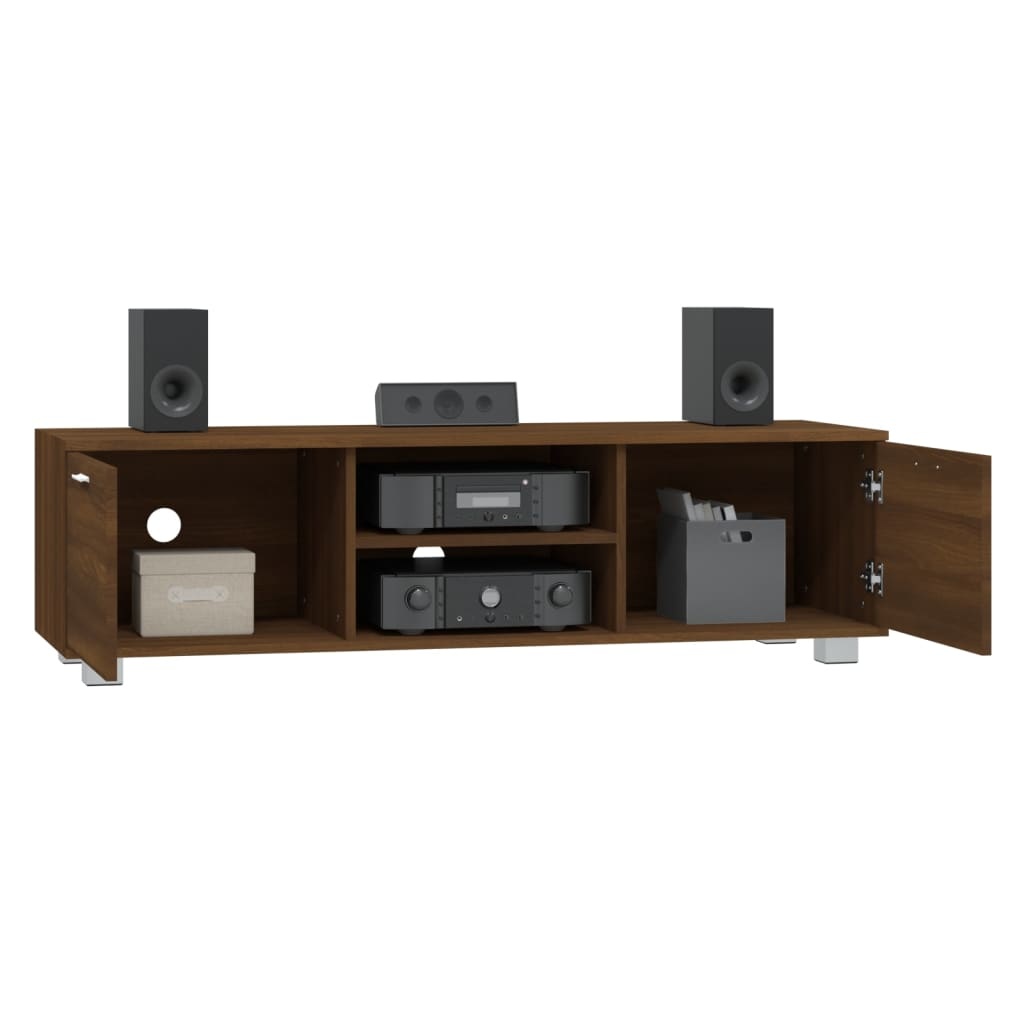 Tv-meubel 140x40,5x35 cm bewerkt hout bruineikenkleurig