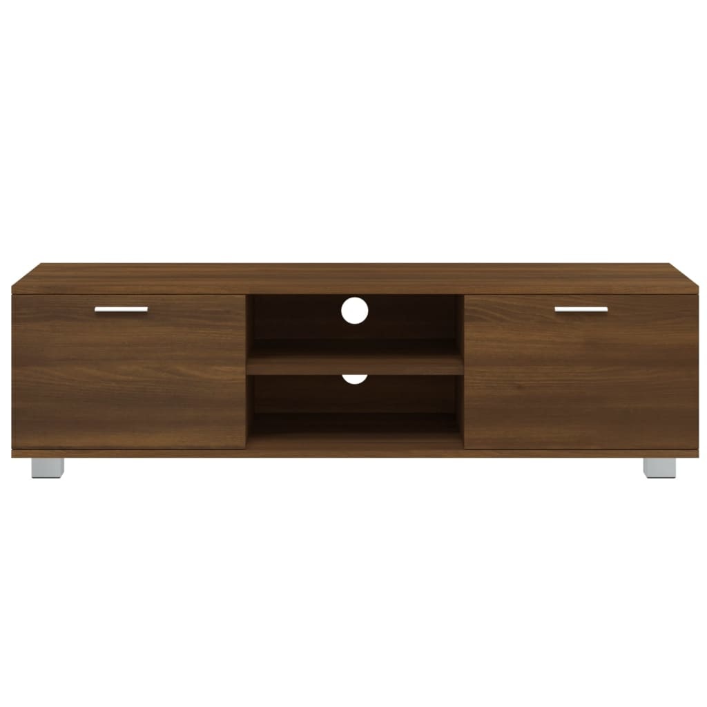 Tv-meubel 140x40,5x35 cm bewerkt hout bruineikenkleurig