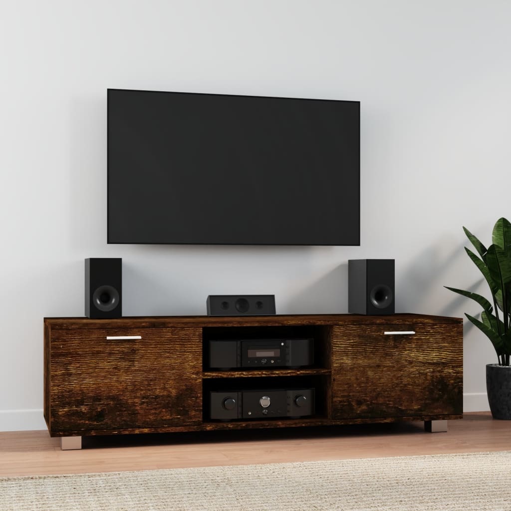 Tv-meubel 140x40,5x35 cm bewerkt hout gerookt eikenkleurig