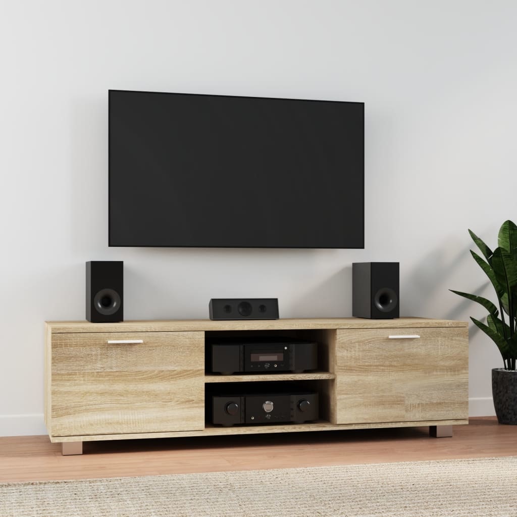 Tv-meubel 140x40,5x35 cm bewerkt hout sonoma eikenkleurig
