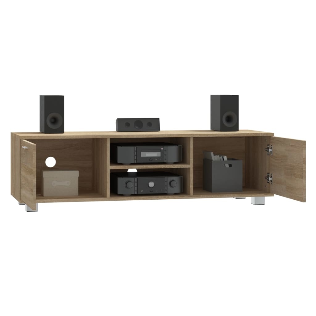 Tv-meubel 140x40,5x35 cm bewerkt hout sonoma eikenkleurig