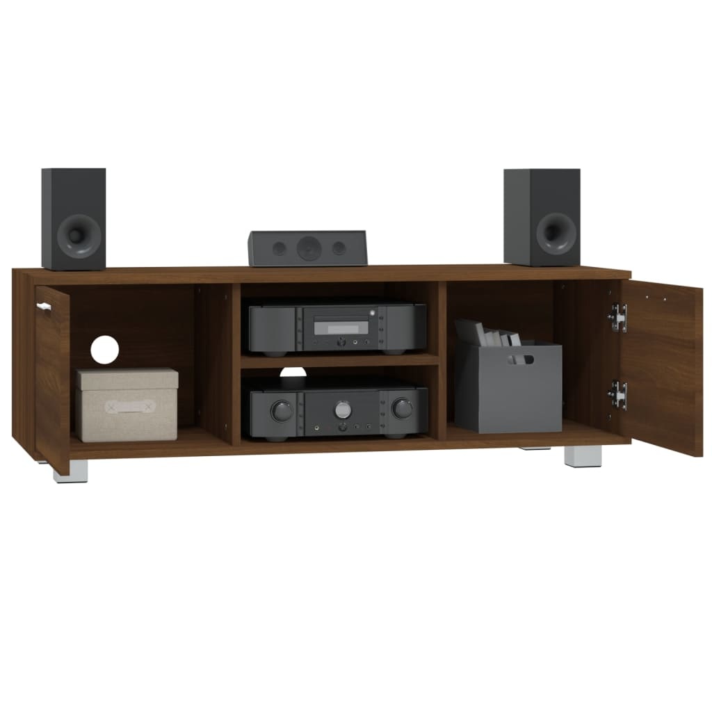 Tv-meubel 120x40,5x35 cm bewerkt hout bruineikenkleurig