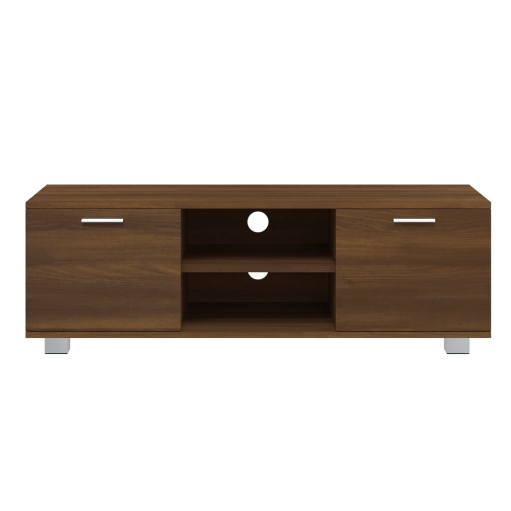 Tv-meubel 120x40,5x35 cm bewerkt hout bruineikenkleurig