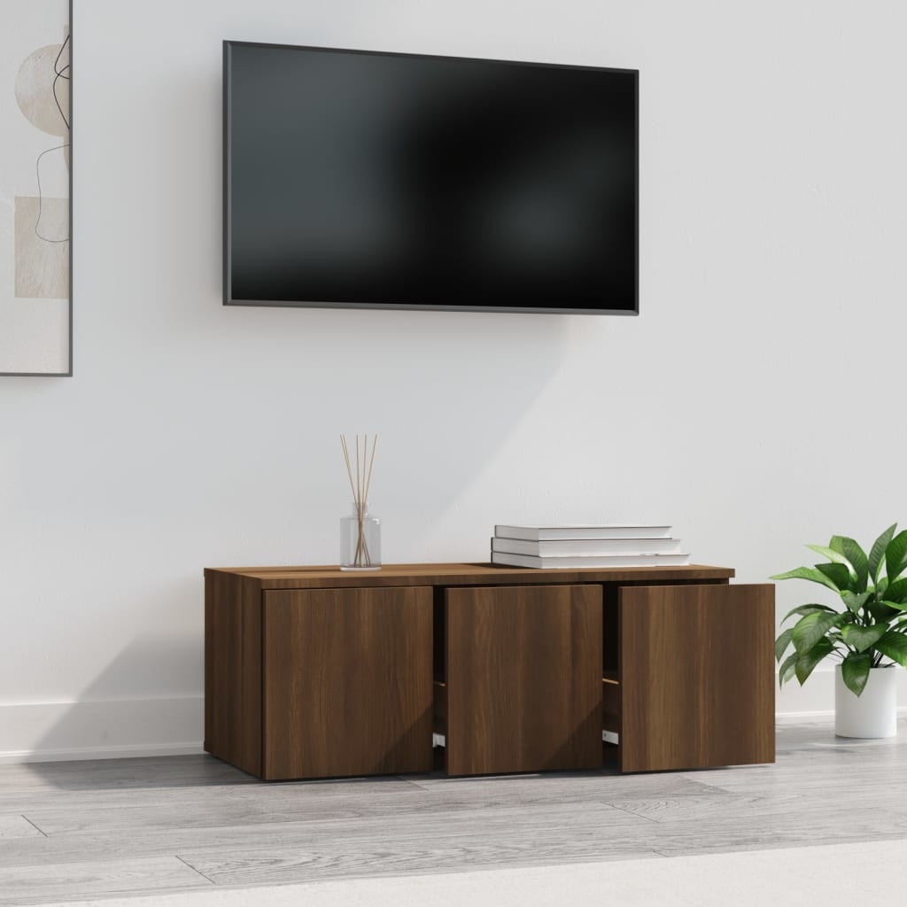 Tv-meubel 80x34x30 cm bewerkt hout bruineikenkleurig