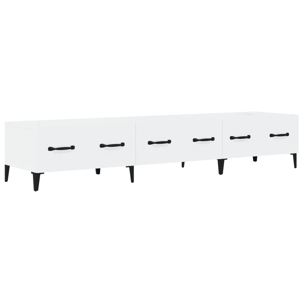 Tv-meubel 150x34,5x30 cm bewerkt hout hoogglans wit