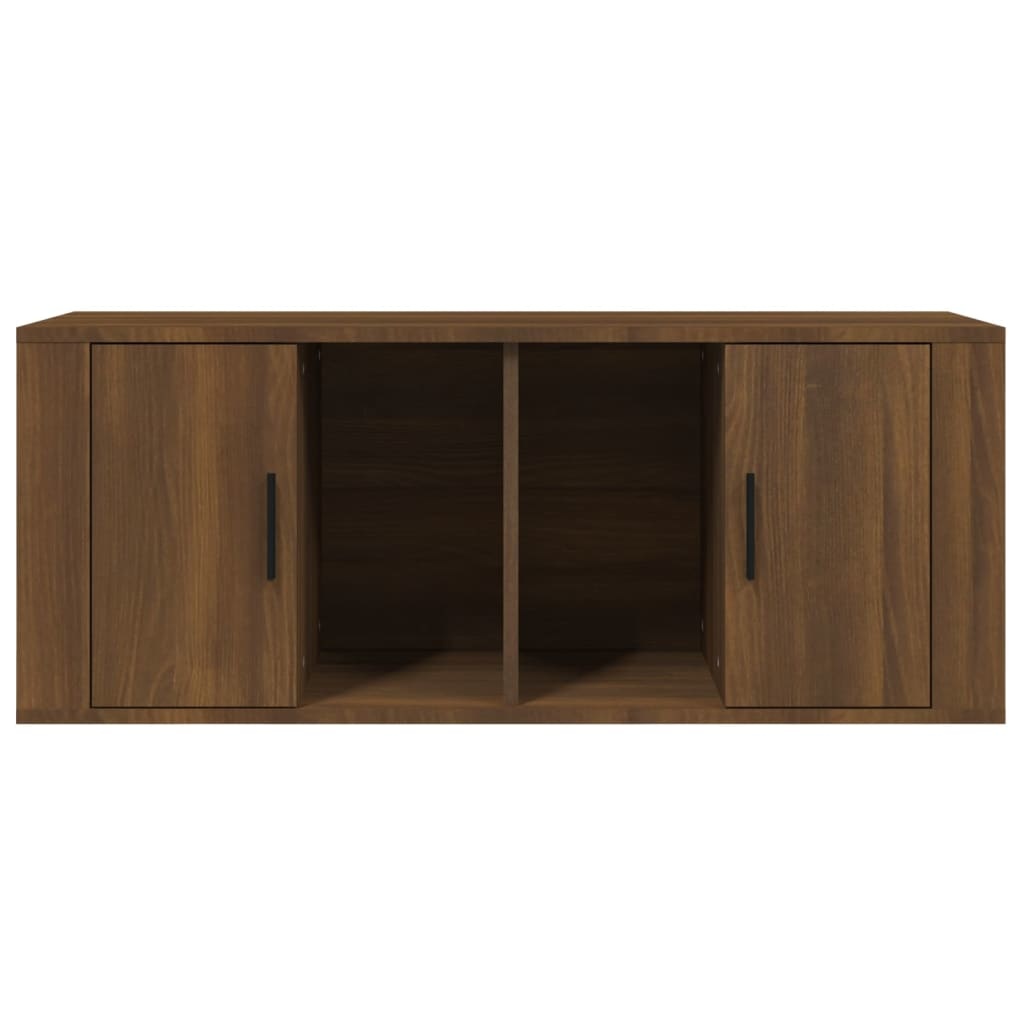 Tv-meubel 100x35x40 cm bewerkt hout bruineikenkleurig