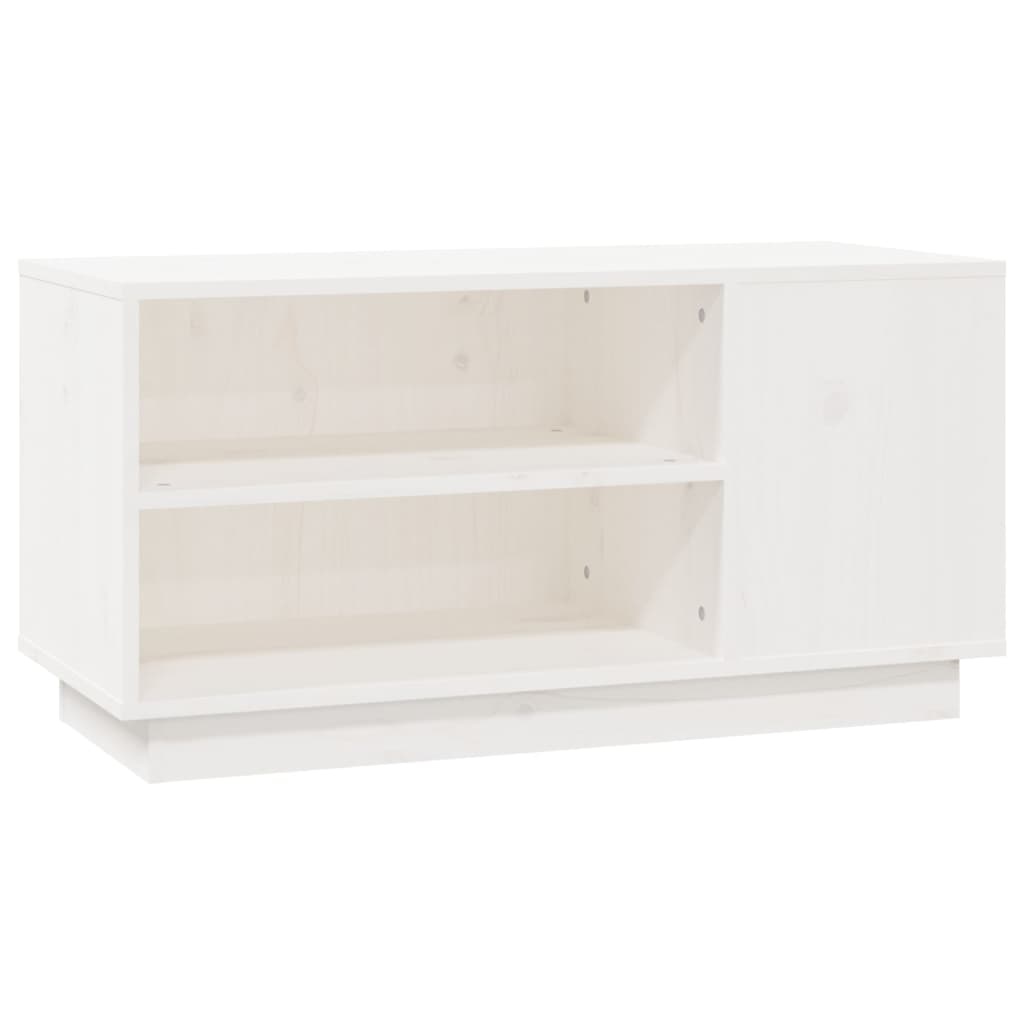 Tv-meubel 80x35x40,5 cm massief grenenhout wit