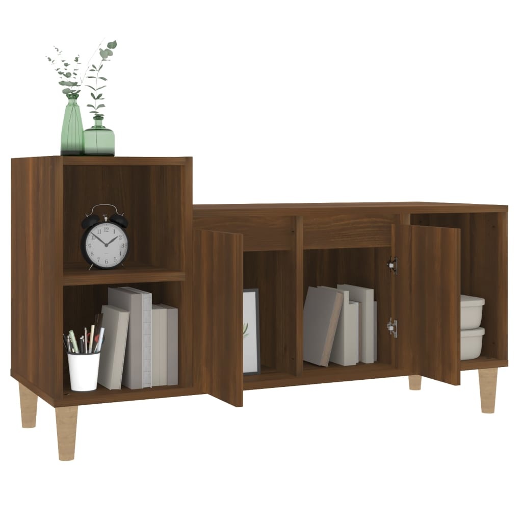 Tv-meubel 100x35x55 cm bewerkt hout bruineikenkleurig