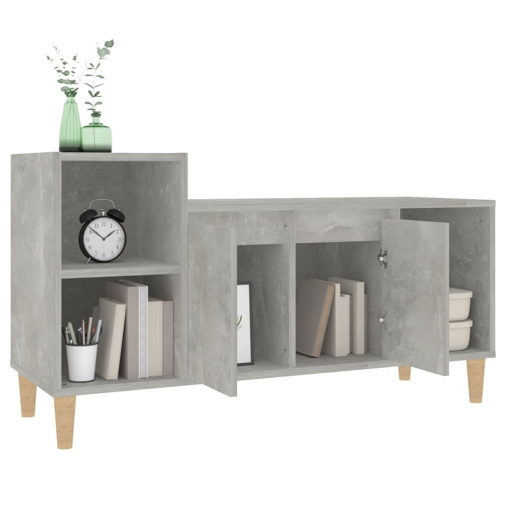 Tv-meubel 100x35x55 cm bewerkt hout betongrijs