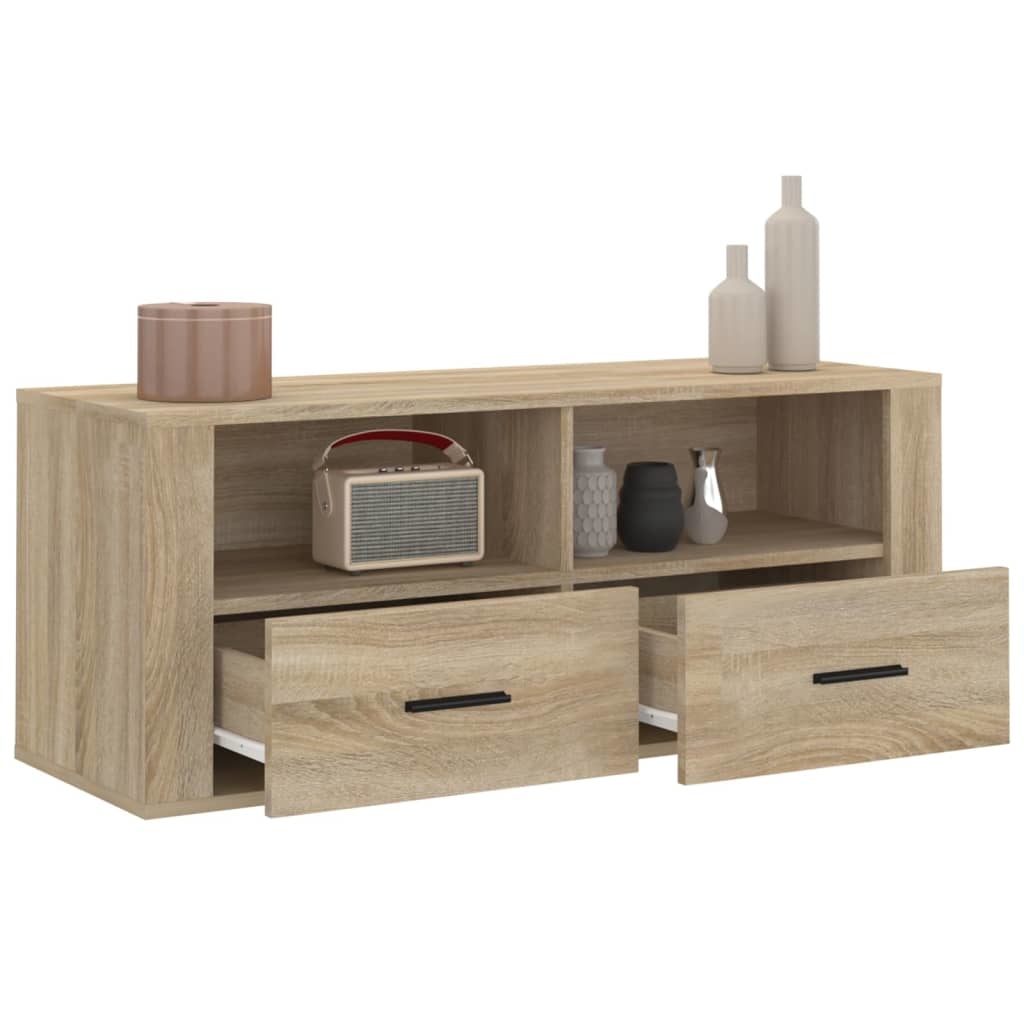 Tv-meubel 100x35x40 cm bewerkt hout sonoma eikenkleurig