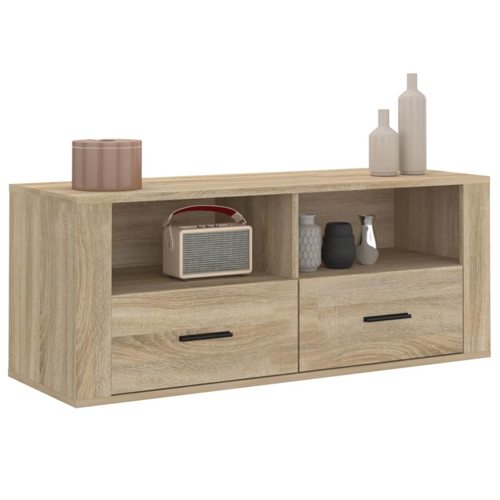 Tv-meubel 100x35x40 cm bewerkt hout sonoma eikenkleurig