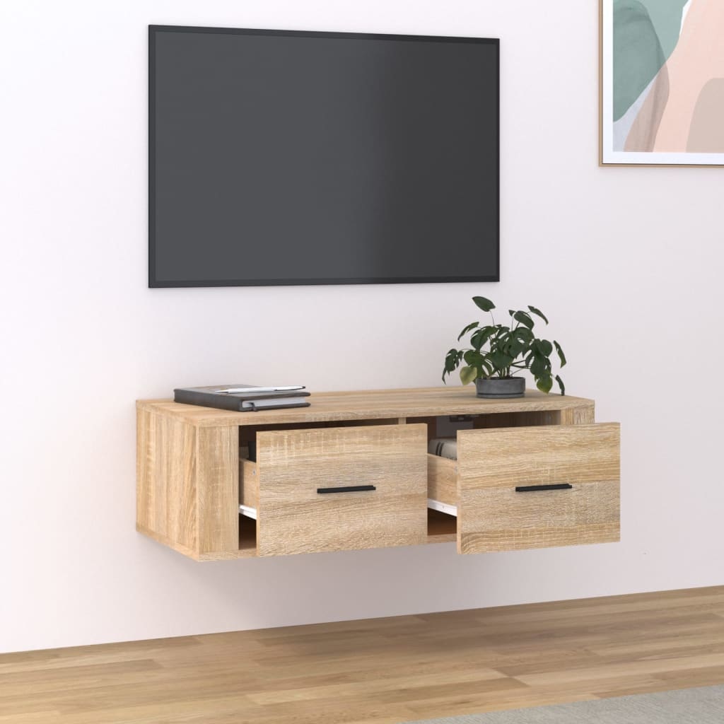 Tv-hangmeubel 80x36x25 cm bewerkt hout sonoma eiken