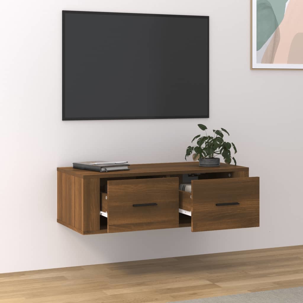 Tv-hangmeubel 80x36x25 cm bewerkt hout bruineikenkleurig