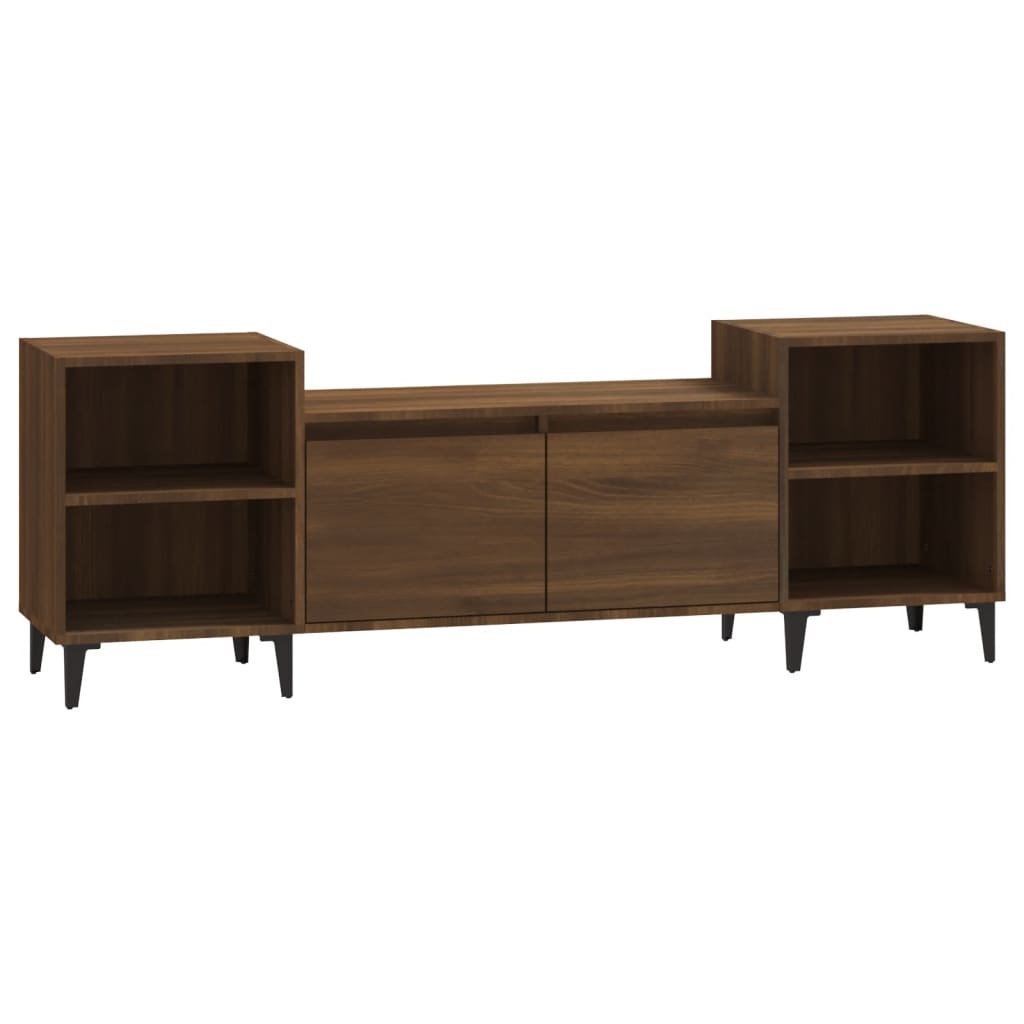 Tv-meubel 160x35x55 cm bewerkt hout bruineikenkleurig