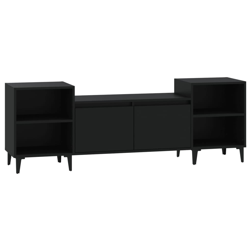 Tv-meubel 160x35x55 cm bewerkt hout zwart