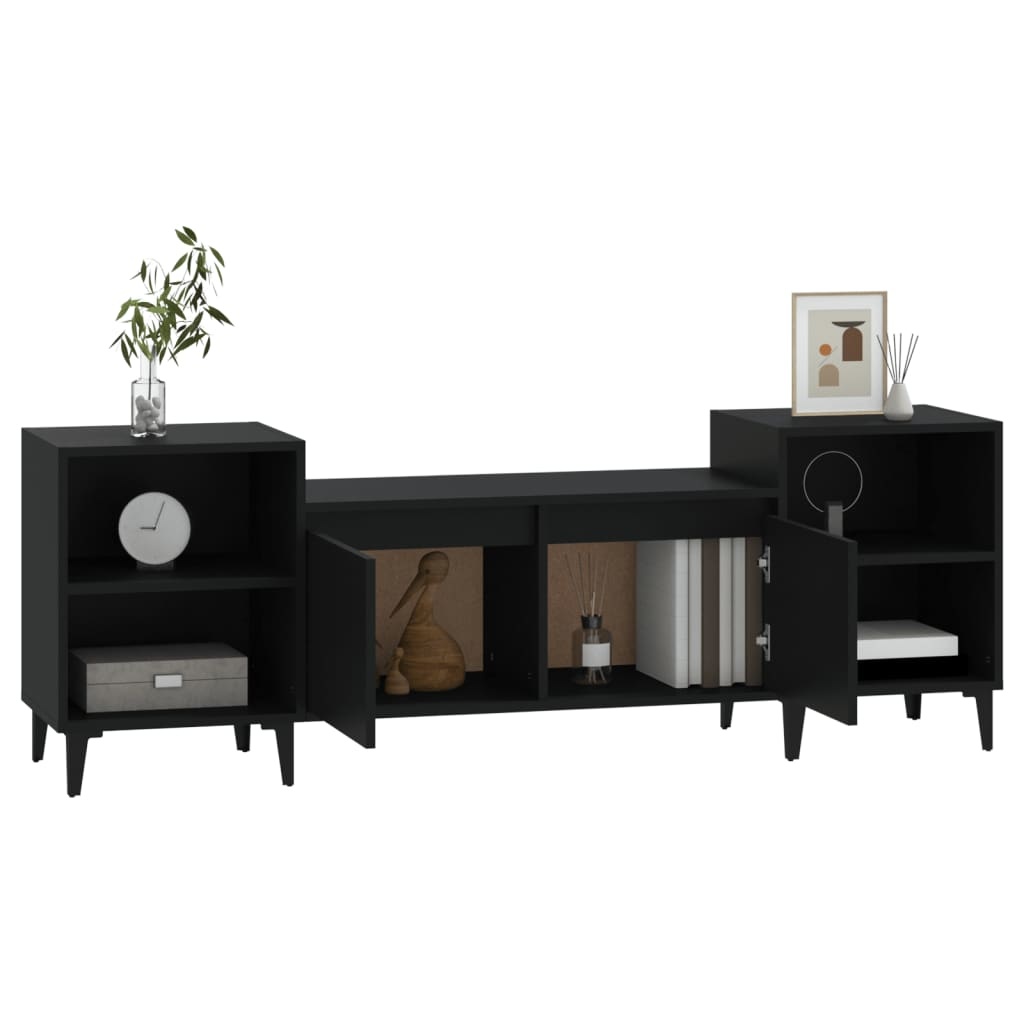 Tv-meubel 160x35x55 cm bewerkt hout zwart