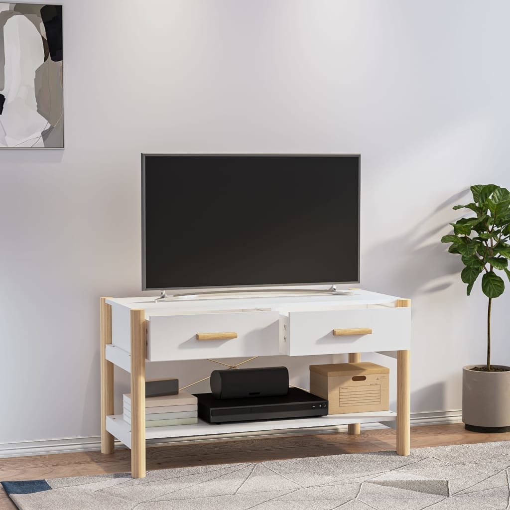 Tv-meubel 82x38x45 cm bewerkt hout wit