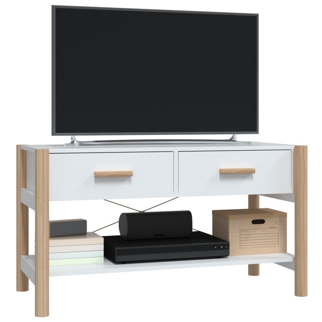 Tv-meubel 82x38x45 cm bewerkt hout wit