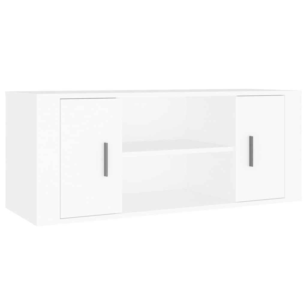 Tv-meubel 100x35x40 cm bewerkt hout wit