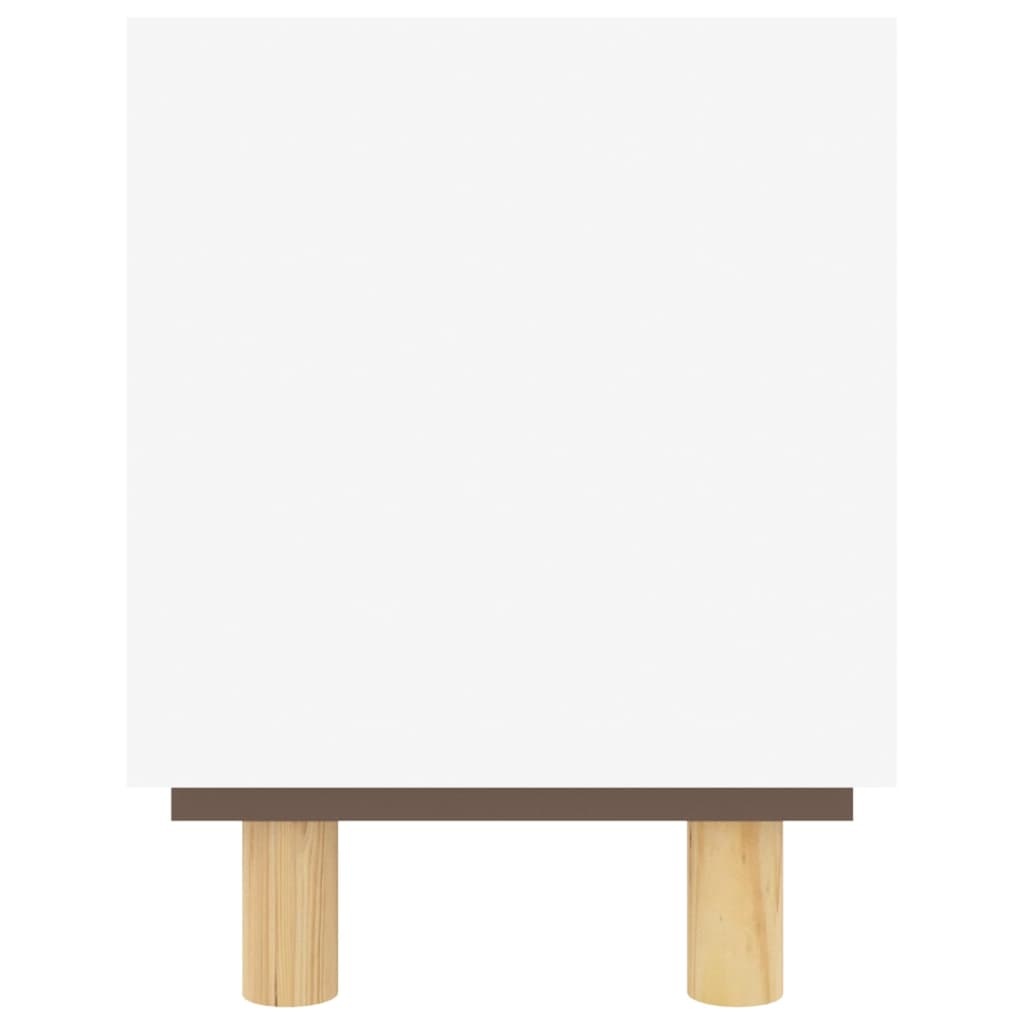 Tv-meubel 105x30x40 cm massief grenenhout en rattan wit