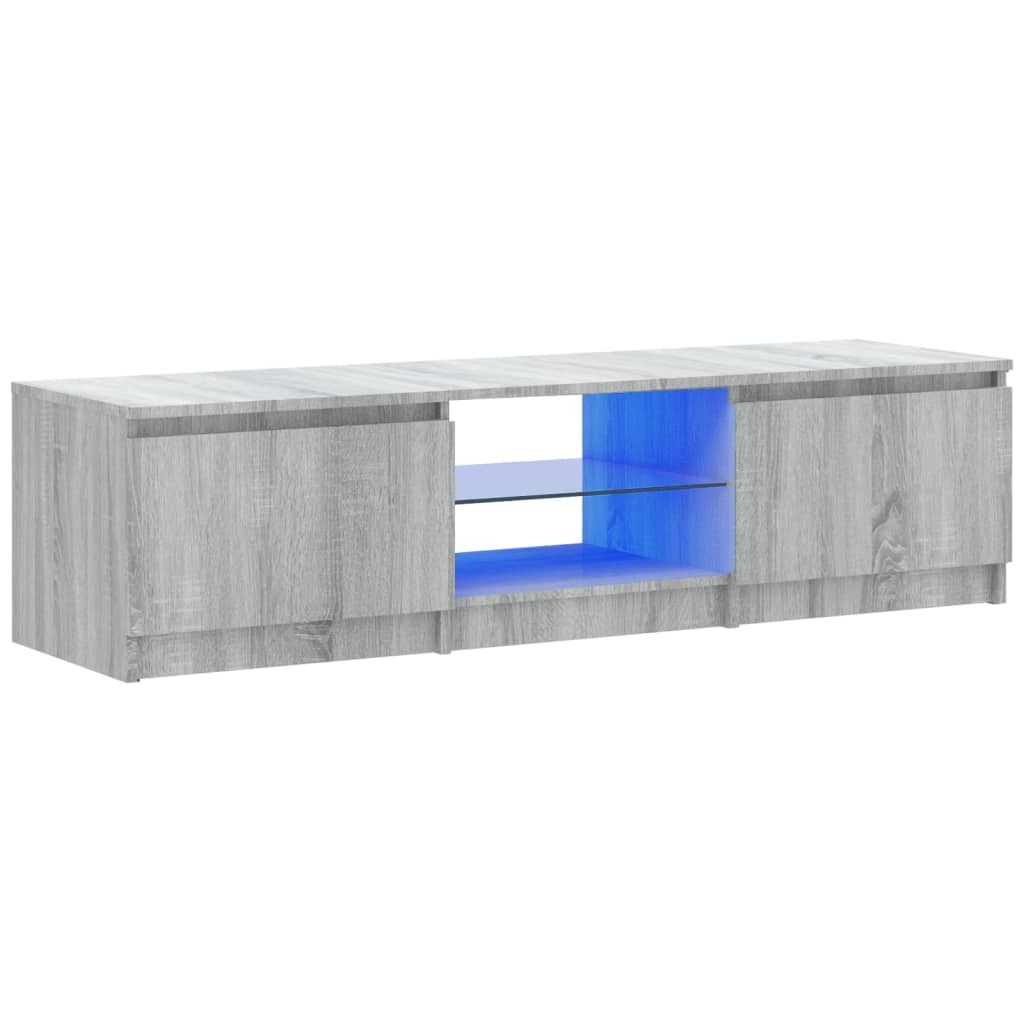 Tv-meubel met LED-verlichting 140x40x35,5 cm grijs sonoma eiken