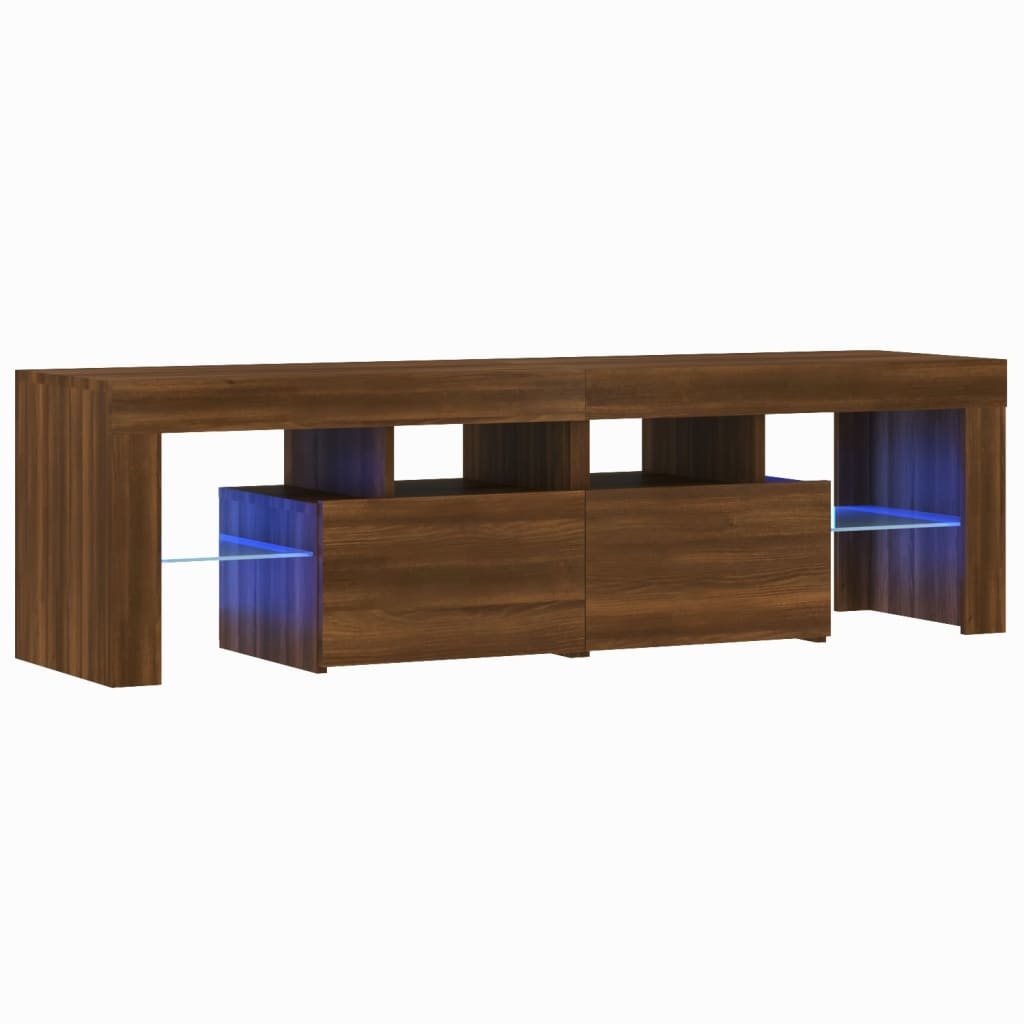 Tv-meubel LED-verlichting 140x36,5x40 cm bruineikenkleurig