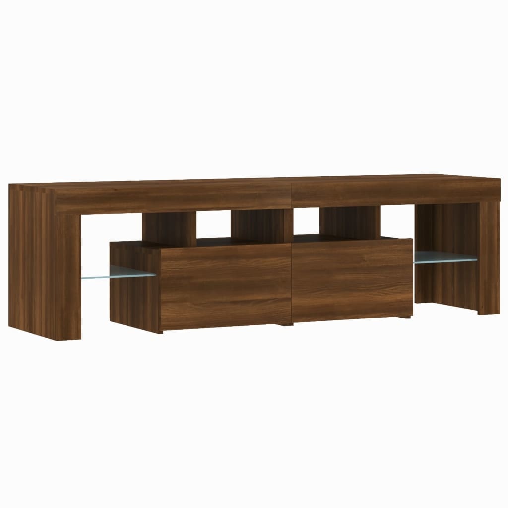 Tv-meubel LED-verlichting 140x36,5x40 cm bruineikenkleurig