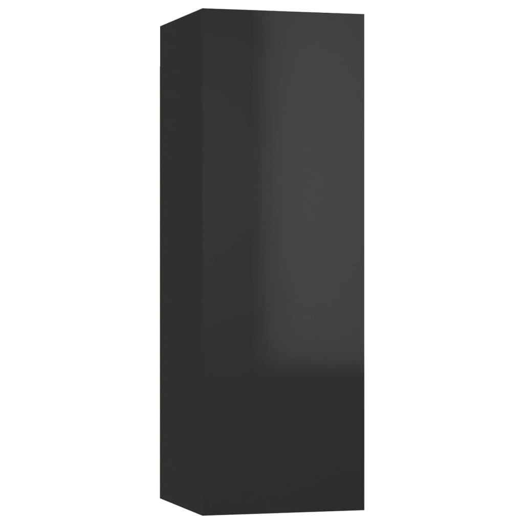 Tv-meubelen 2 st 30,5x30x90 cm spaanplaat hoogglans zwart