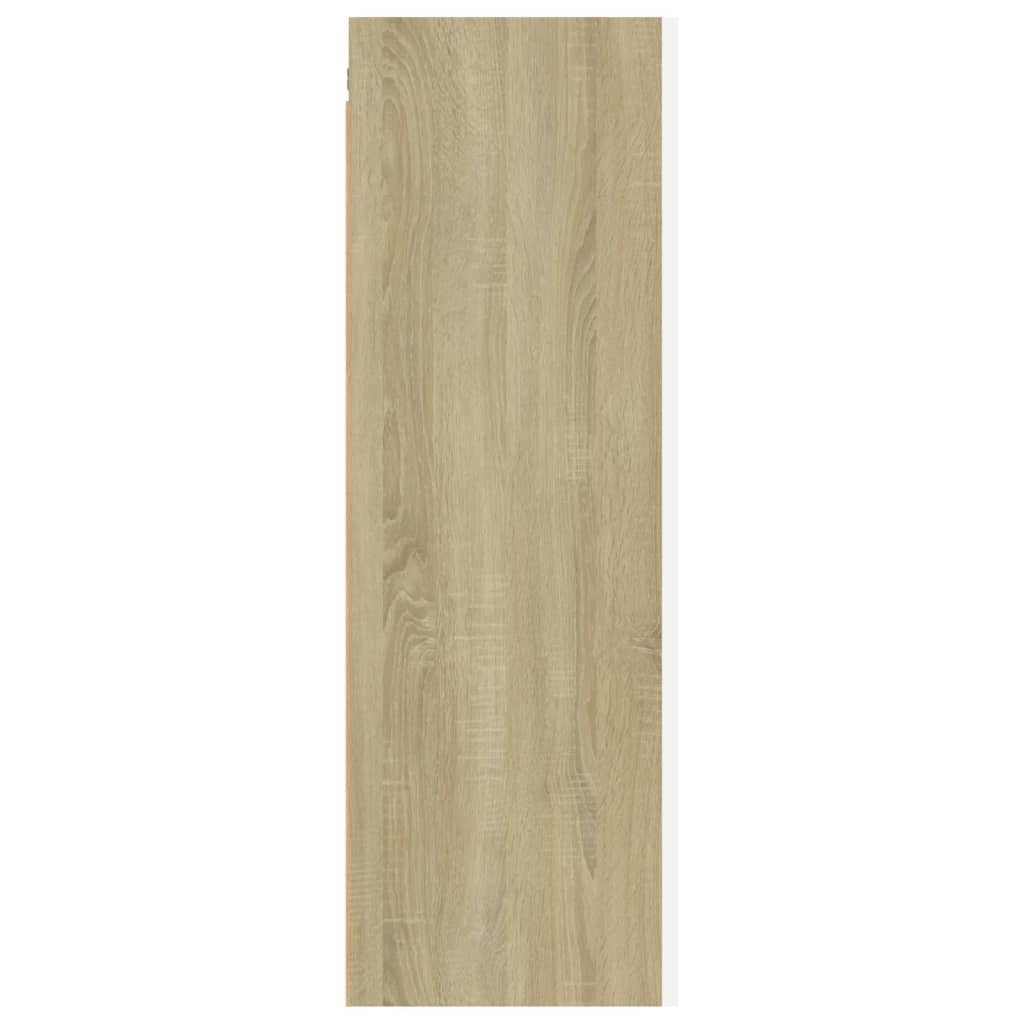 Tv-meubel 30,5x30x90 cm spaanplaat wit en sonoma eikenkleurig