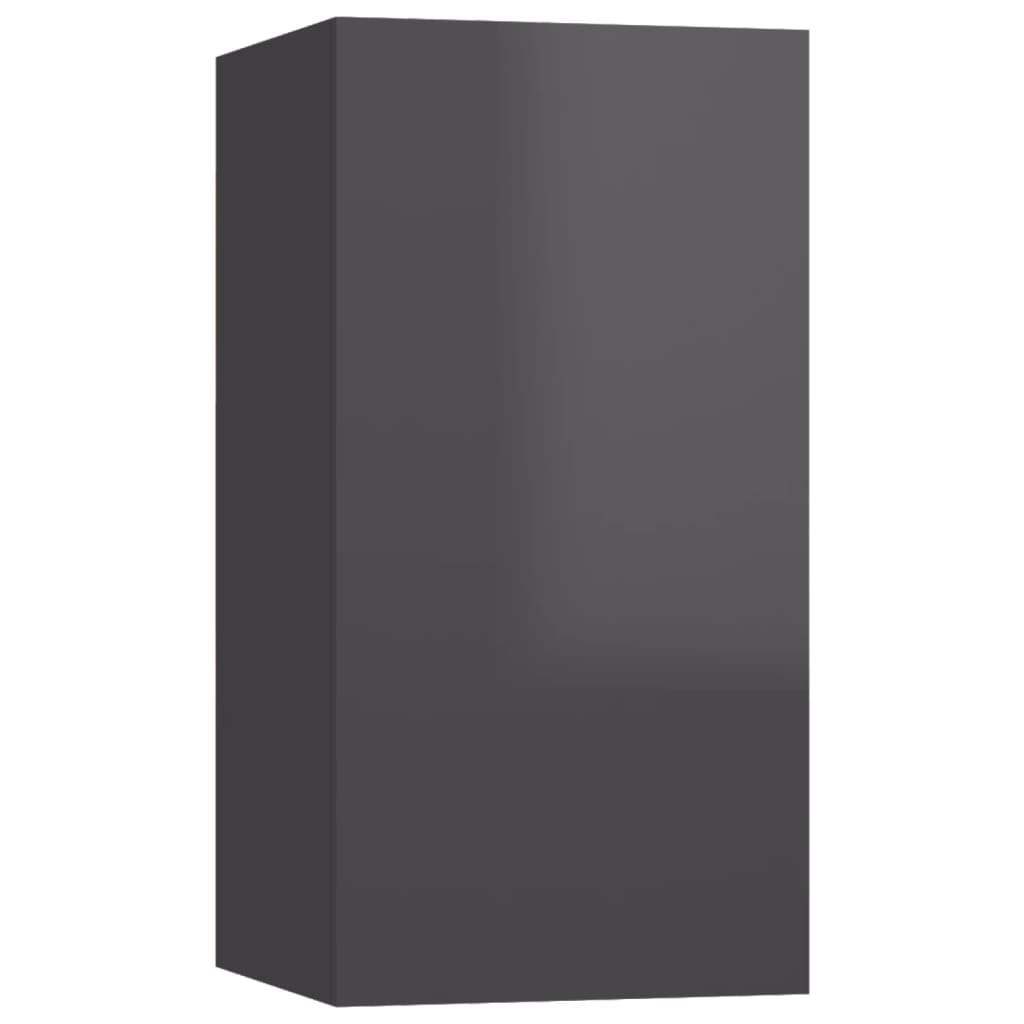 Tv-meubelen 2 st 30,5x30x60 cm spaanplaat hoogglans grijs